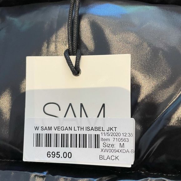 SAM. BNWT Vegan Leather Isabel Jacket Puffer Med - Picture 3 of 5